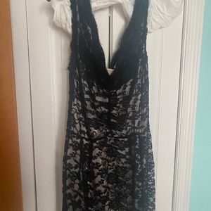 Blank lace knee length dress
